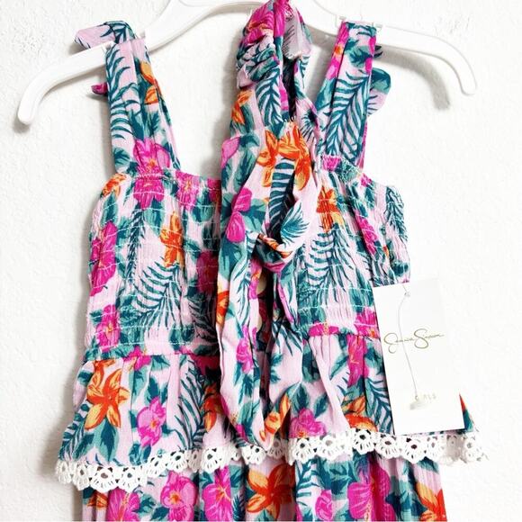 JESSICA SIMPSON HAWAIIAN FLORAL MULTICOLOR FLORAL GIRLS DRESS SIZE 4T BRAND NEW - Picture 4 of 4